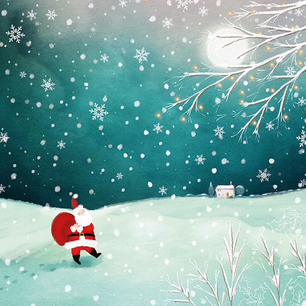 UCLH Charity Christmas card - Santa in the snow